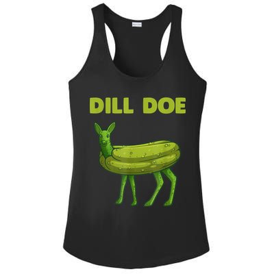 Funny Dill Doe Women Deer Green Dill Pickle Veggie Lover Ladies PosiCharge Competitor Racerback Tank