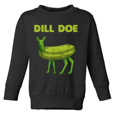 Funny Dill Doe Women Deer Green Dill Pickle Veggie Lover Toddler Sweatshirt
