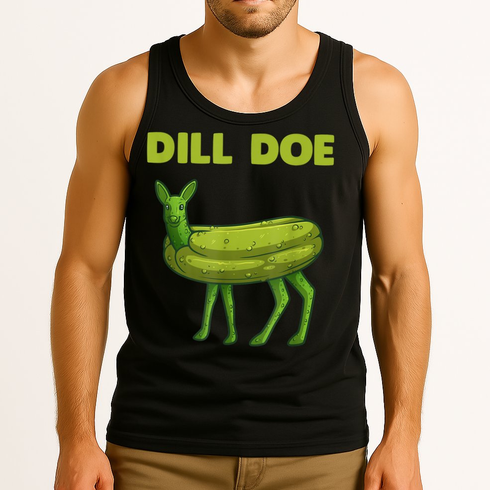 Funny Dill Doe Women Deer Green Dill Pickle Veggie Lover Tank Top