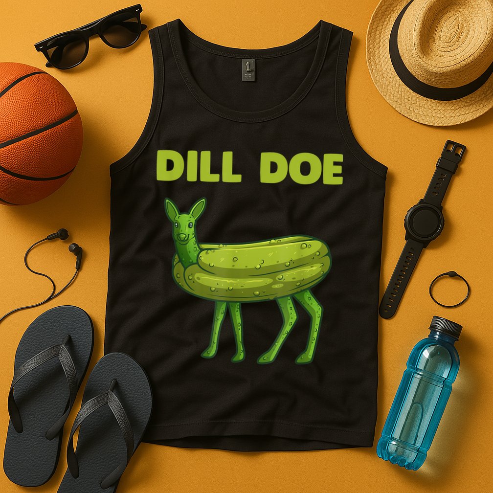 Funny Dill Doe Women Deer Green Dill Pickle Veggie Lover Tank Top