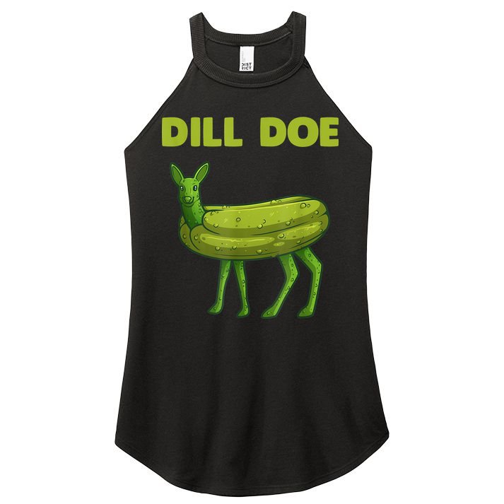 Funny Dill Doe Women Deer Green Dill Pickle Veggie Lover Women's Perfect Tri Rocker Tank