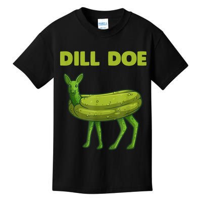 Funny Dill Doe Women Deer Green Dill Pickle Veggie Lover Kids T-Shirt