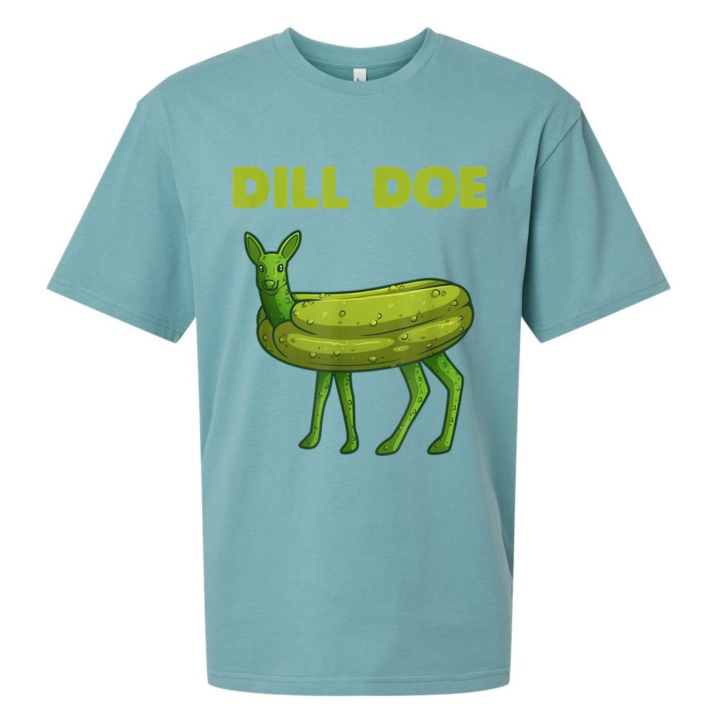 Funny Dill Doe Women Deer Green Dill Pickle Veggie Lover Sueded Cloud Jersey T-Shirt
