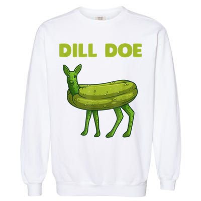 Funny Dill Doe Women Deer Green Dill Pickle Veggie Lover Garment-Dyed Sweatshirt