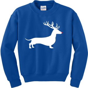 Funny Dachshund Dog Christmas Wiener Reindeer Antler Xmas Gift Kids Sweatshirt