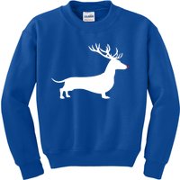 Funny Dachshund Dog Christmas Wiener Reindeer Antler Xmas Gift Kids Sweatshirt