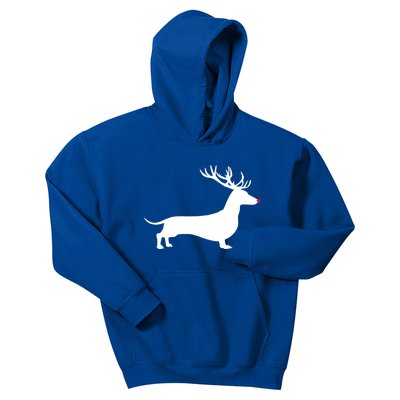 Funny Dachshund Dog Christmas Wiener Reindeer Antler Xmas Gift Kids Hoodie