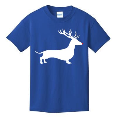 Funny Dachshund Dog Christmas Wiener Reindeer Antler Xmas Gift Kids T-Shirt