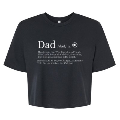 Funny Dad Definition Bella+Canvas Jersey Crop Tee