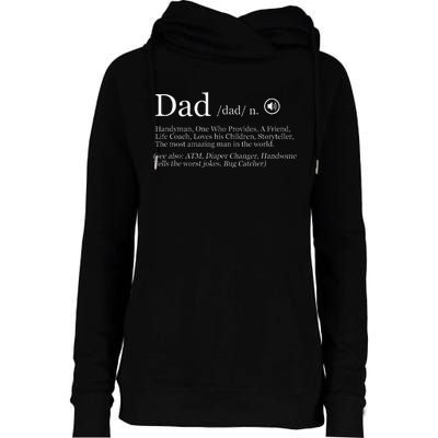 Funny Dad Definition Womens Funnel Neck Pullover Hood