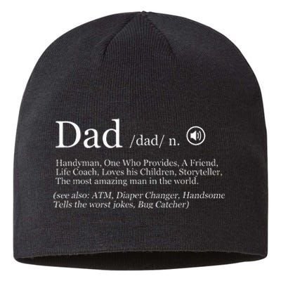 Funny Dad Definition Sustainable Beanie