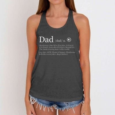 Funny Dad Definition Women's Knotted Racerback Tank