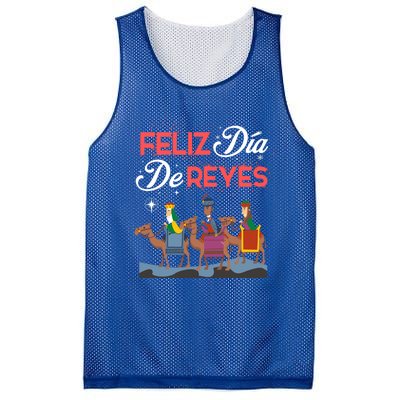 Feliz Dia De Reyes Happy Three Kings Day Epiphany Day Cute Gift Mesh Reversible Basketball Jersey Tank