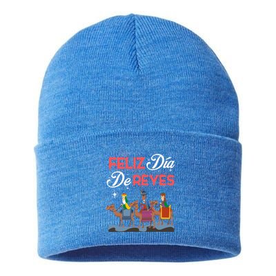 Feliz Dia De Reyes Happy Three Kings Day Epiphany Day Cute Gift Sustainable Knit Beanie