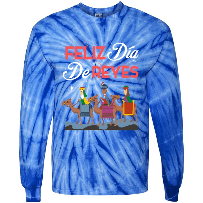 Feliz Dia De Reyes Happy Three Kings Day Epiphany Day Cute Gift Tie-Dye Long Sleeve Shirt