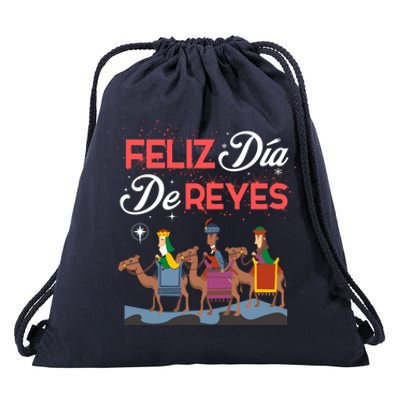 Feliz Dia De Reyes Happy Three Kings Day Epiphany Day Cute Gift Drawstring Bag