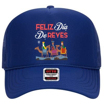 Feliz Dia De Reyes Happy Three Kings Day Epiphany Day Cute Gift High Crown Mesh Back Trucker Hat