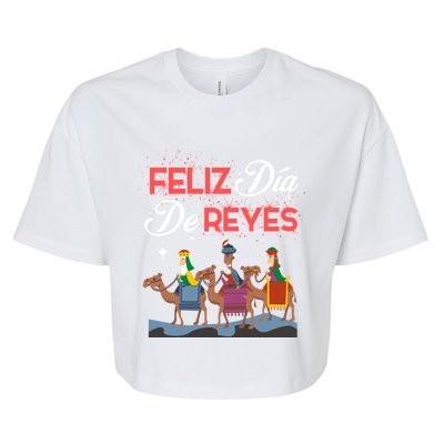 Feliz Dia De Reyes Happy Three Kings Day Epiphany Day Cute Gift Bella+Canvas Jersey Crop Tee