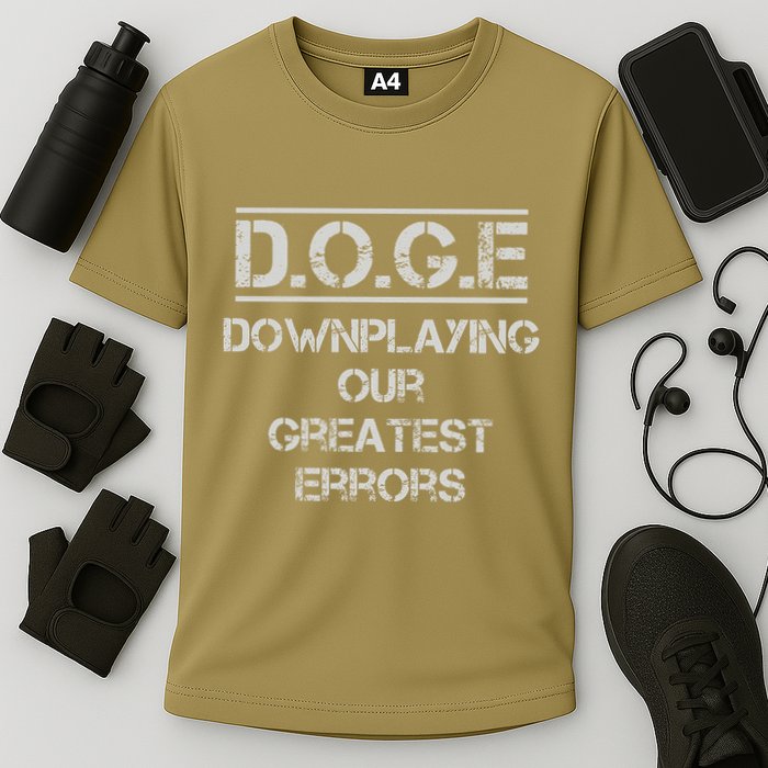 Funny Doge. Downplaying Our Greatest Errors Cooling Performance Crew T-Shirt