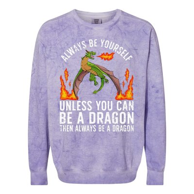 Funny Dragon Design For Fantasy Dragon Lover Colorblast Crewneck Sweatshirt