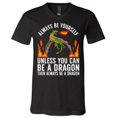 Funny Dragon Design For Fantasy Dragon Lover V-Neck T-Shirt