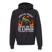 Funny Dragon Design For Fantasy Dragon Lover Premium Hoodie