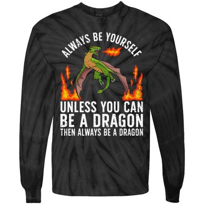 Funny Dragon Design For Fantasy Dragon Lover Tie-Dye Long Sleeve Shirt