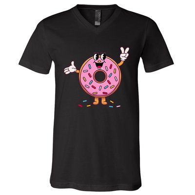 Funny Donut Donut Sprinkles V-Neck T-Shirt