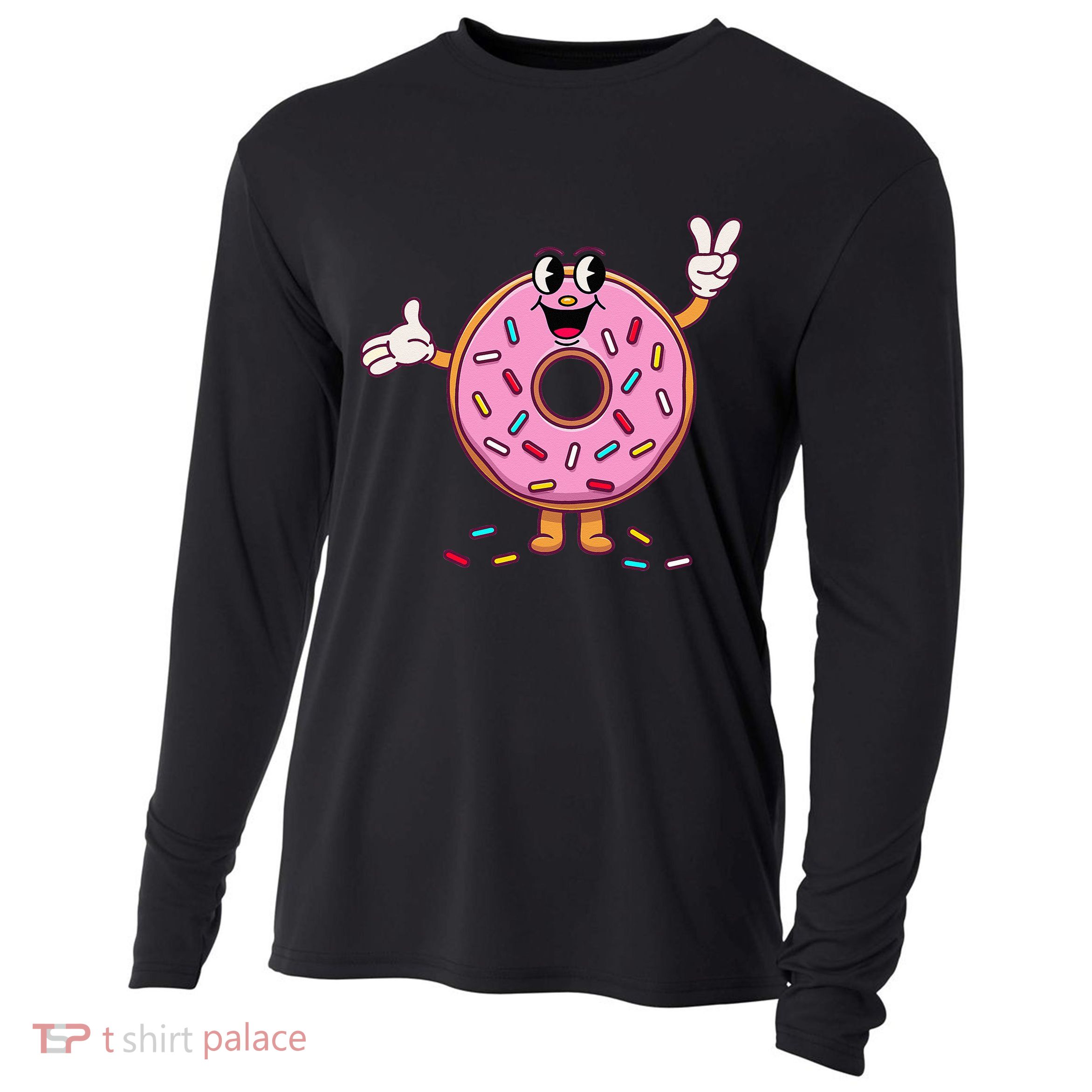 Funny Donut Donut Sprinkles Cooling Performance Long Sleeve Crew