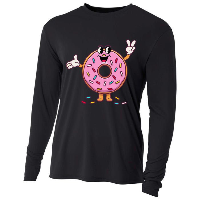 Funny Donut Donut Sprinkles Cooling Performance Long Sleeve Crew