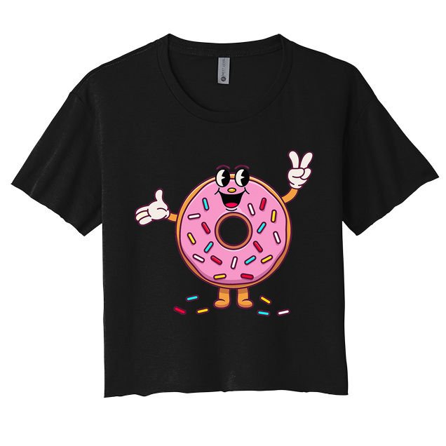 Funny Donut Donut Sprinkles Crop Top