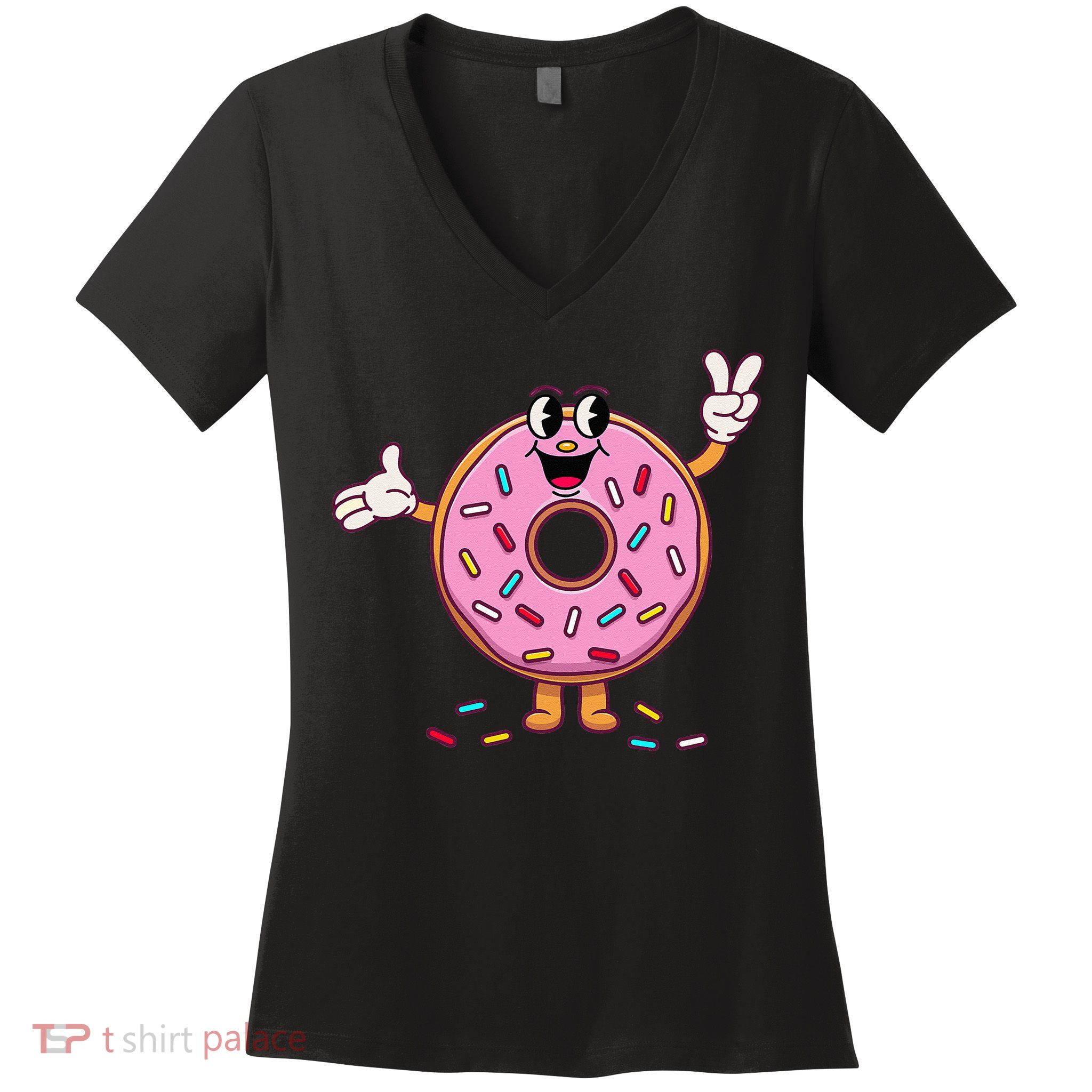 Funny Donut Donut Sprinkles Women's V-Neck T-Shirt