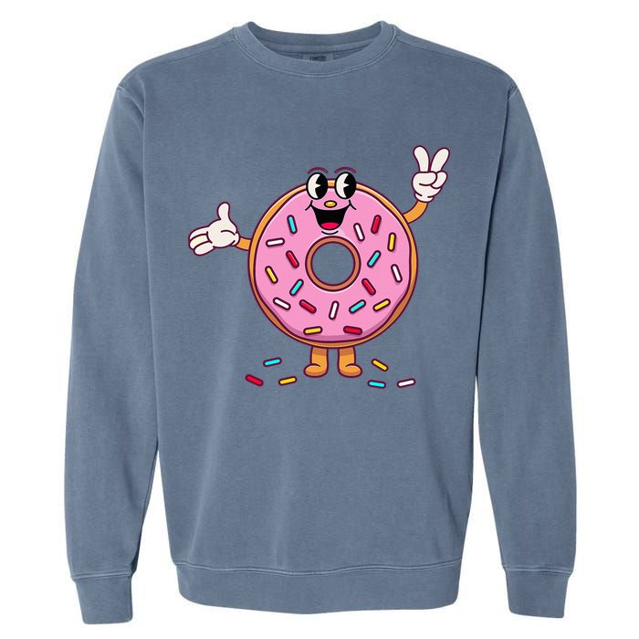 Funny Donut Donut Sprinkles Garment-Dyed Sweatshirt