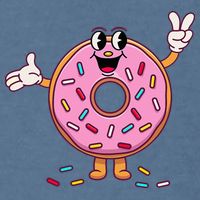 Funny Donut Donut Sprinkles Garment-Dyed Sweatshirt