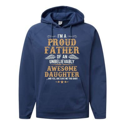 Fathers Day Dad Matching Daughter Fathers Day Performance Fleece Hoodie