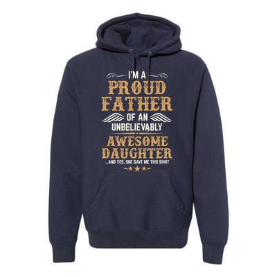 Fathers Day Dad Matching Daughter Fathers Day Premium Hoodie