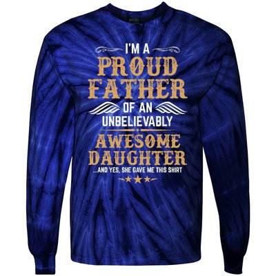 Fathers Day Dad Matching Daughter Fathers Day Tie-Dye Long Sleeve Shirt