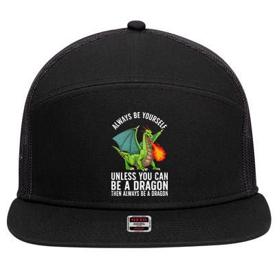 Funny Dragon Design For Fantasy Dragon Lover 7 Panel Mesh Trucker Snapback Hat