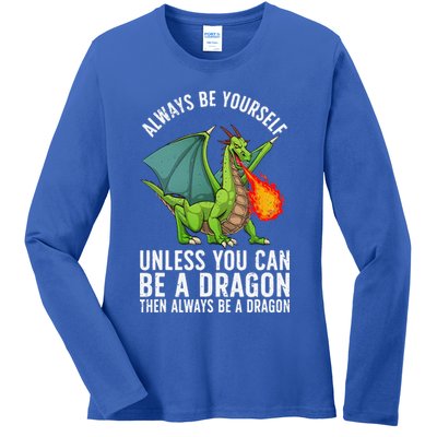 Funny Dragon Design For Fantasy Dragon Lover Ladies Long Sleeve Shirt