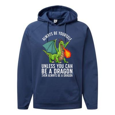 Funny Dragon Design For Fantasy Dragon Lover Performance Fleece Hoodie