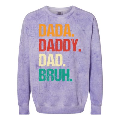 Father's Day Dada Daddy Dad Bruh Gift Colorblast Crewneck Sweatshirt