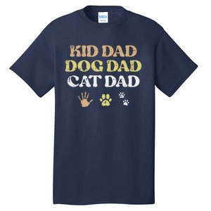 Fathers Day Dog Cat Dad Funny Fur Papa Pet Daddy Tall T-Shirt