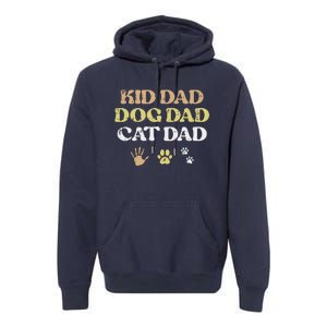 Fathers Day Dog Cat Dad Funny Fur Papa Pet Daddy Premium Hoodie