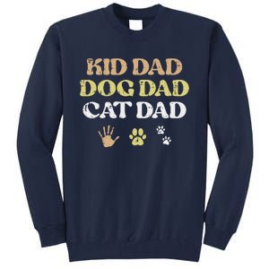 Fathers Day Dog Cat Dad Funny Fur Papa Pet Daddy Tall Sweatshirt