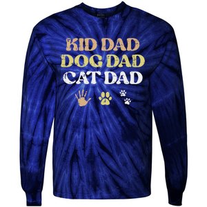 Fathers Day Dog Cat Dad Funny Fur Papa Pet Daddy Tie-Dye Long Sleeve Shirt