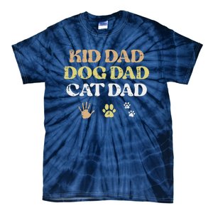 Fathers Day Dog Cat Dad Funny Fur Papa Pet Daddy Tie-Dye T-Shirt