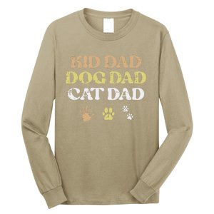 Fathers Day Dog Cat Dad Funny Fur Papa Pet Daddy Long Sleeve Shirt