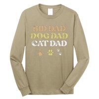 Fathers Day Dog Cat Dad Funny Fur Papa Pet Daddy Long Sleeve Shirt