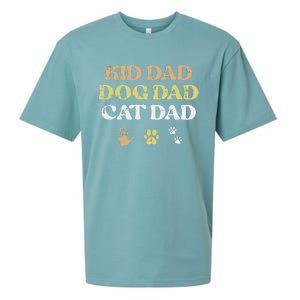 Fathers Day Dog Cat Dad Funny Fur Papa Pet Daddy Sueded Cloud Jersey T-Shirt