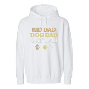 Fathers Day Dog Cat Dad Funny Fur Papa Pet Daddy Garment-Dyed Fleece Hoodie